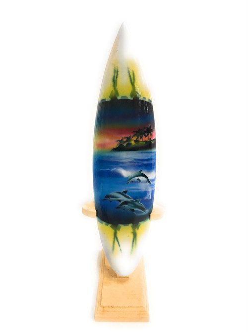 Surfboard w/ Stand Dolphins In Shorebreak Design 8" - Trophy | # ...