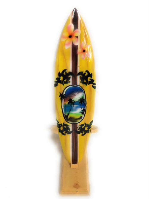 Surfboard w/ Stand Palms & Plumeria Design 12" - Trophy | #lea03f30 ...