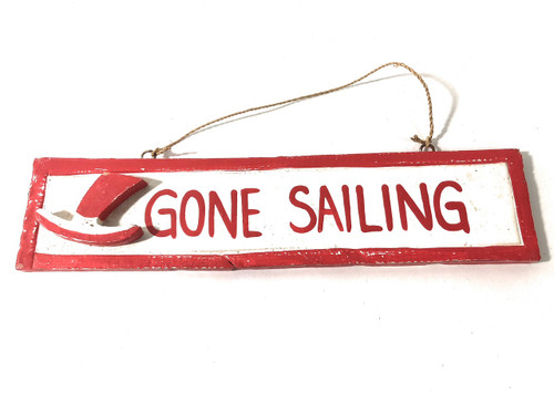 Gone Sailing 12 in Sign - Rustic Coastal Decorative Red | #ort1703730r ...