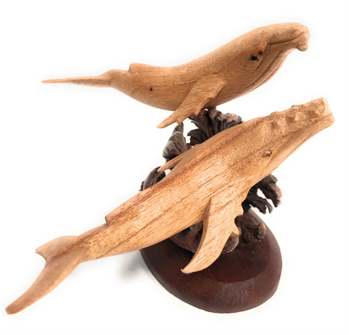 Swimming Humpback Whales w/ Driftwood Base 6