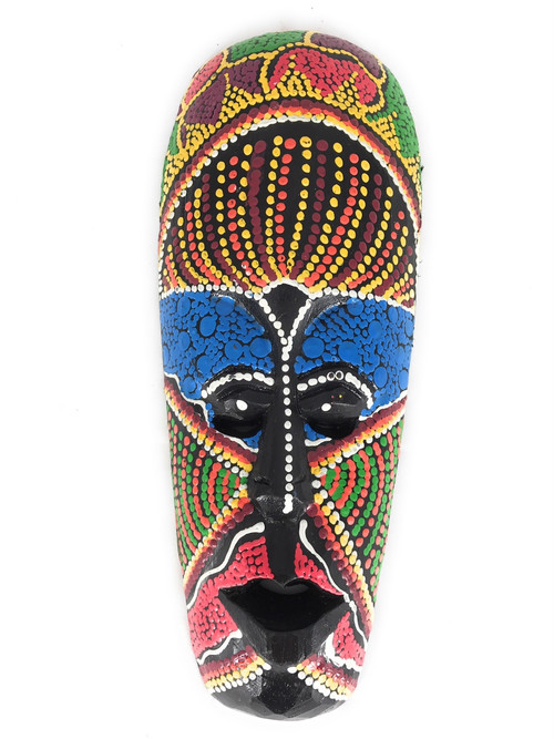 colorful tribal mask 12 quot tiki primitive art collection letters