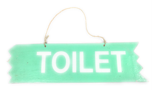 Cute Toilet Wooden Sign 12 in X 4 in - Turquoise | #snd25112t ...