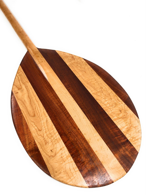 PREMIUM Alii Warrior Solid Curly KOA Wood Paddle. - Ripple effect