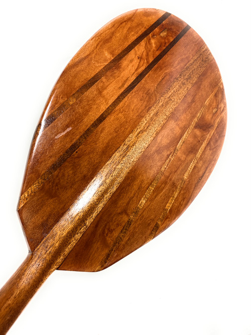 PREMIUM Alii Warrior Solid Curly KOA Wood Paddle. - Ripple effect