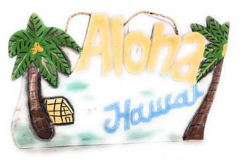 Aloha, Hawaii Rustic Sign 20
