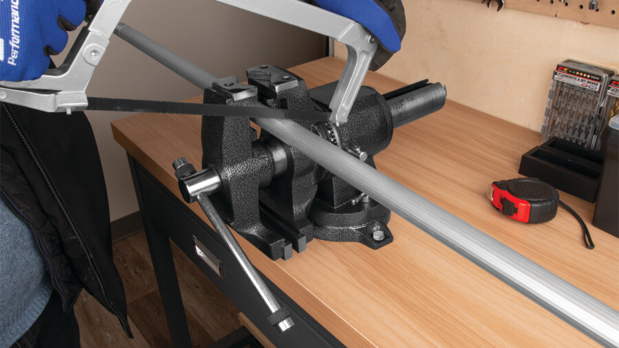 Performance Tool Vises, featuring an image of a bench vise holding a metal pole. 