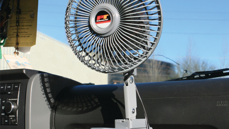 Performance Tool 12 volt accessories, featuring a dashboard fan.