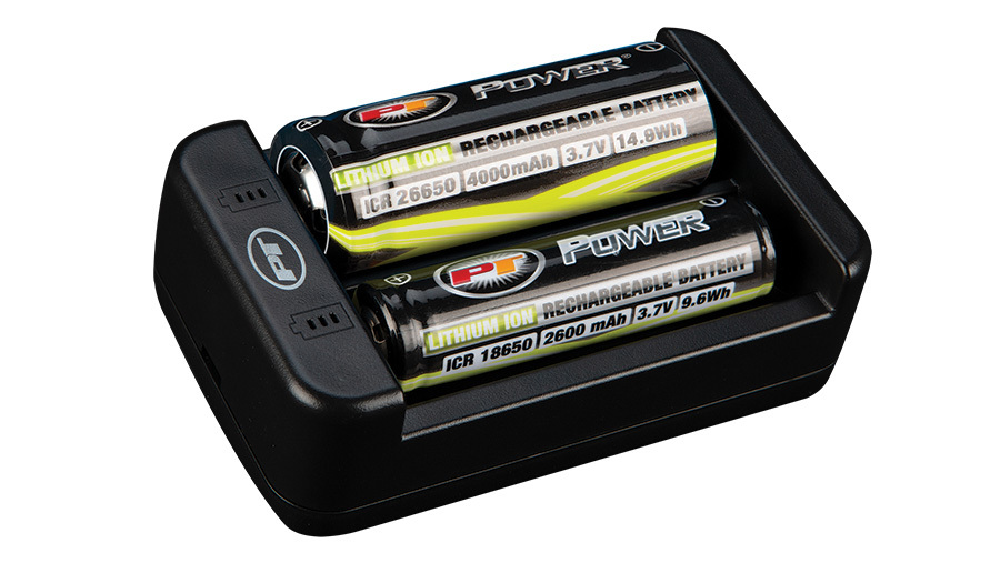 Performance Tool batteries and chargers featuring a PT branded lithium ion battery charger