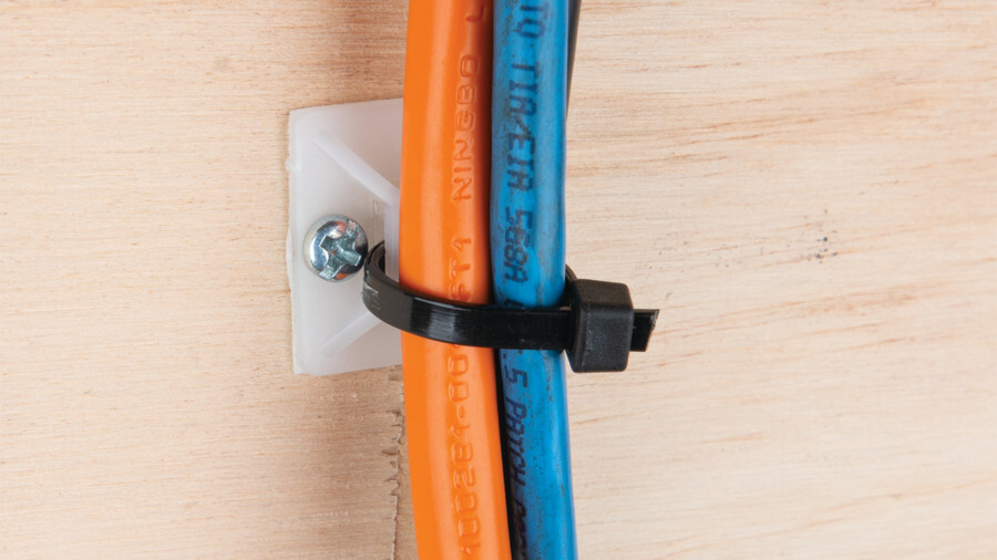 Performance Tool cable ties featuring an image of two wires held with a black cable tie
