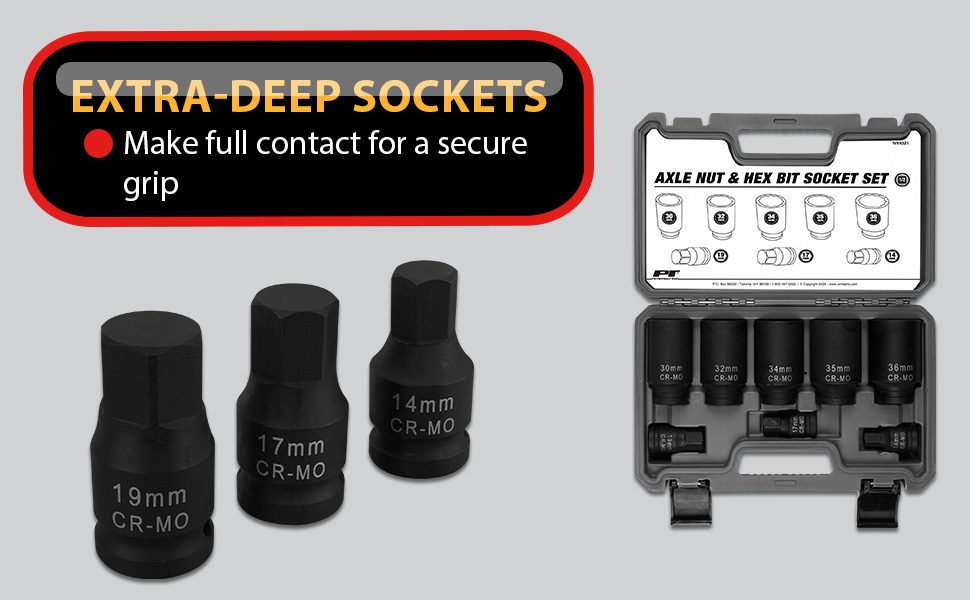 8 pc. Axle Nut and Hex Bit Socket Set