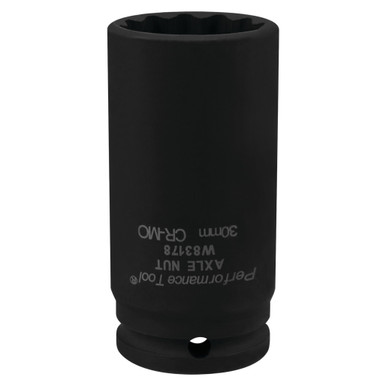 Performance Tool 30mm 12-Point Axle Nut Socket CrMo