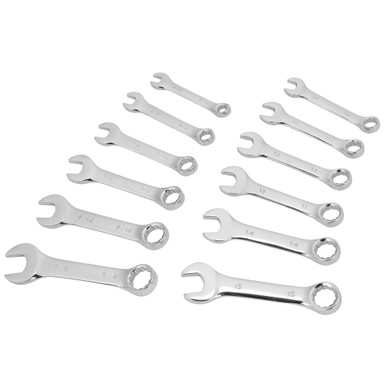 Performance Tool 12-Piece Stubby SAE & Metric Wrench Set