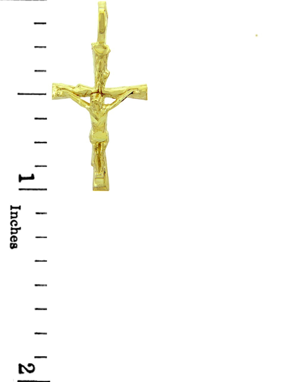 Large Wood Textured Crucifix Pendant – 36.5mm X 7.2 Cm, 14k Gold Plated, With Microfiber Cloth - View #9