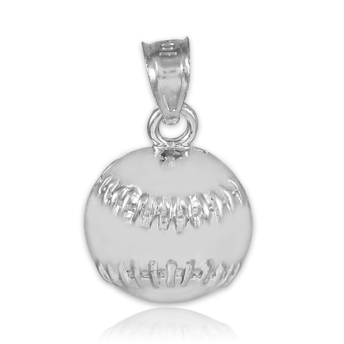 Sterling Silver Baseball and Bat Pendant Necklace