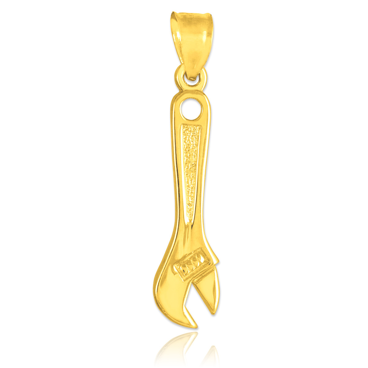 Gold Wrench Charm Pendant