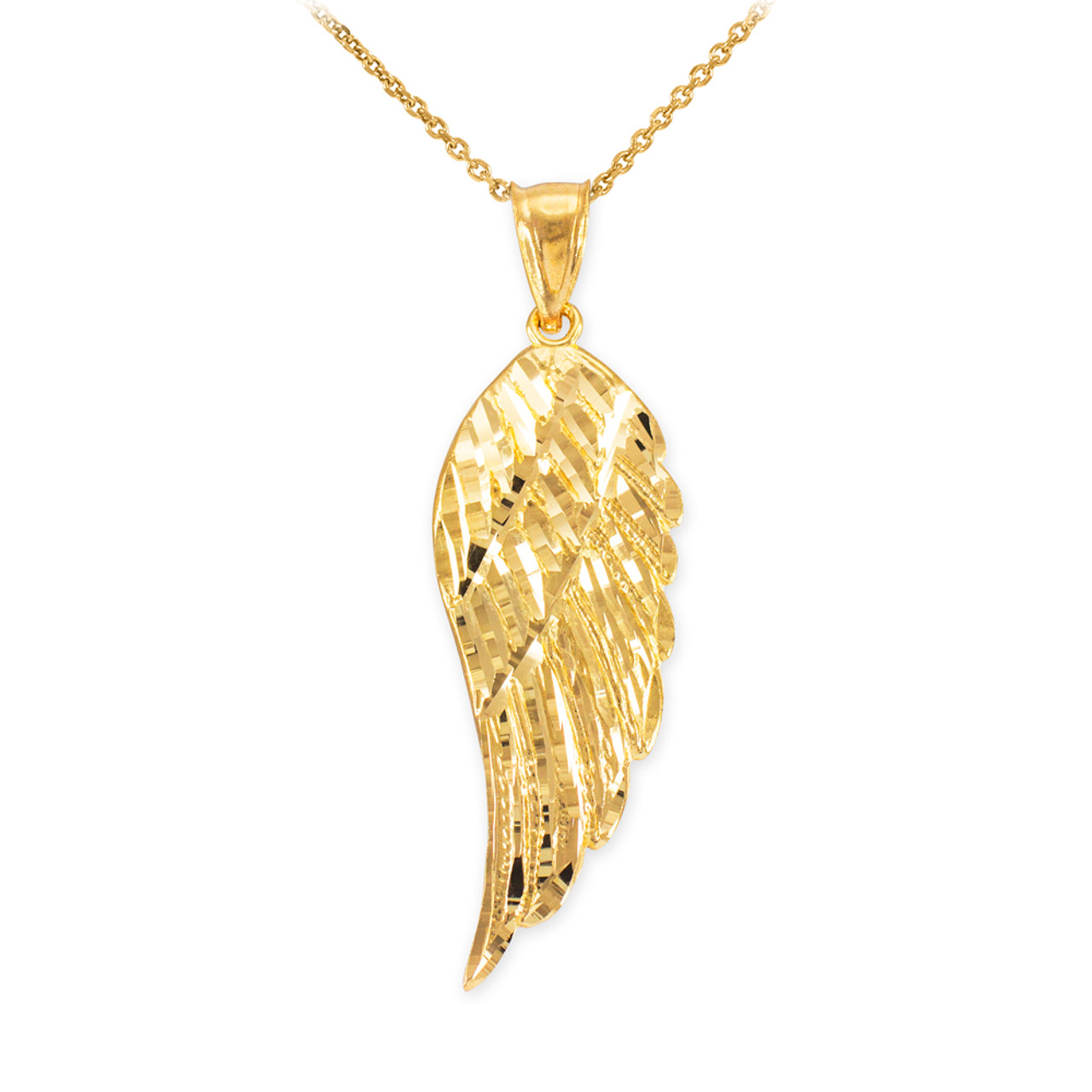 Gold Angel Wing Pendant Necklace