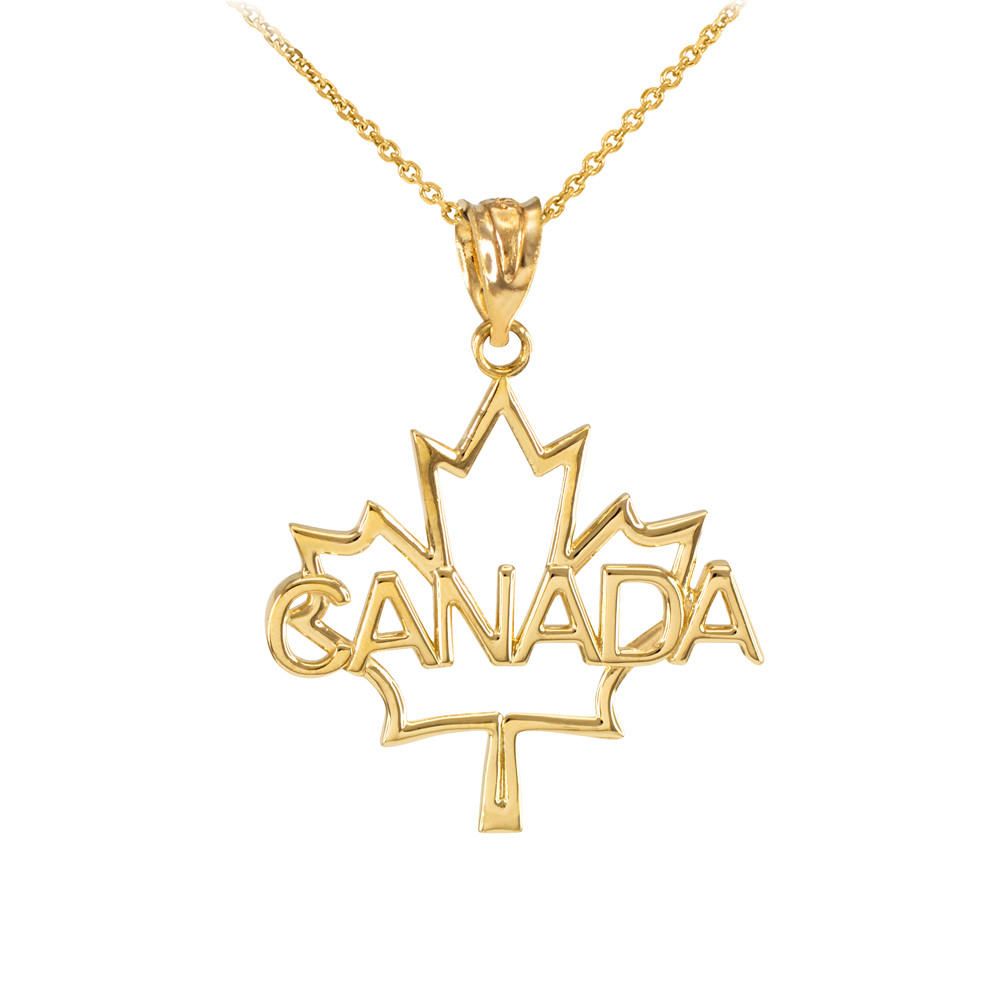 Gold Open Design Maple Leaf \