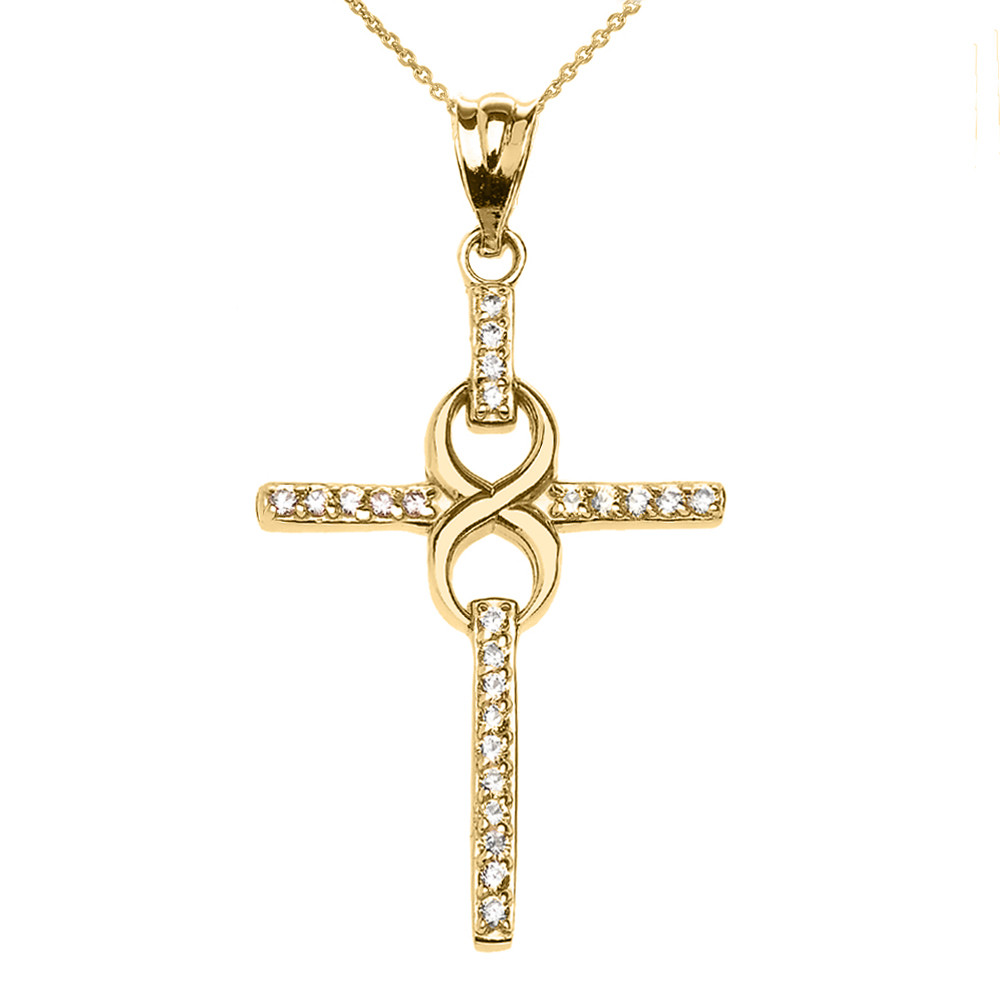 CZ Infinity Cross Pendant Necklace