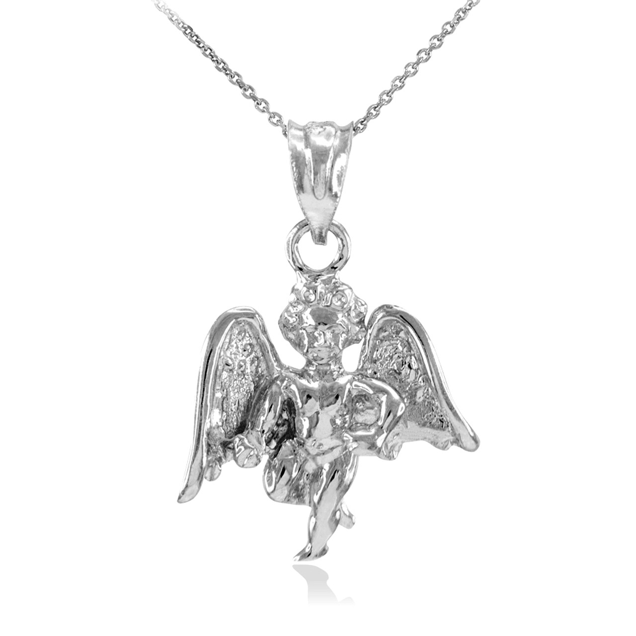 Solid 925 Sterling Silver Angel Pendant 