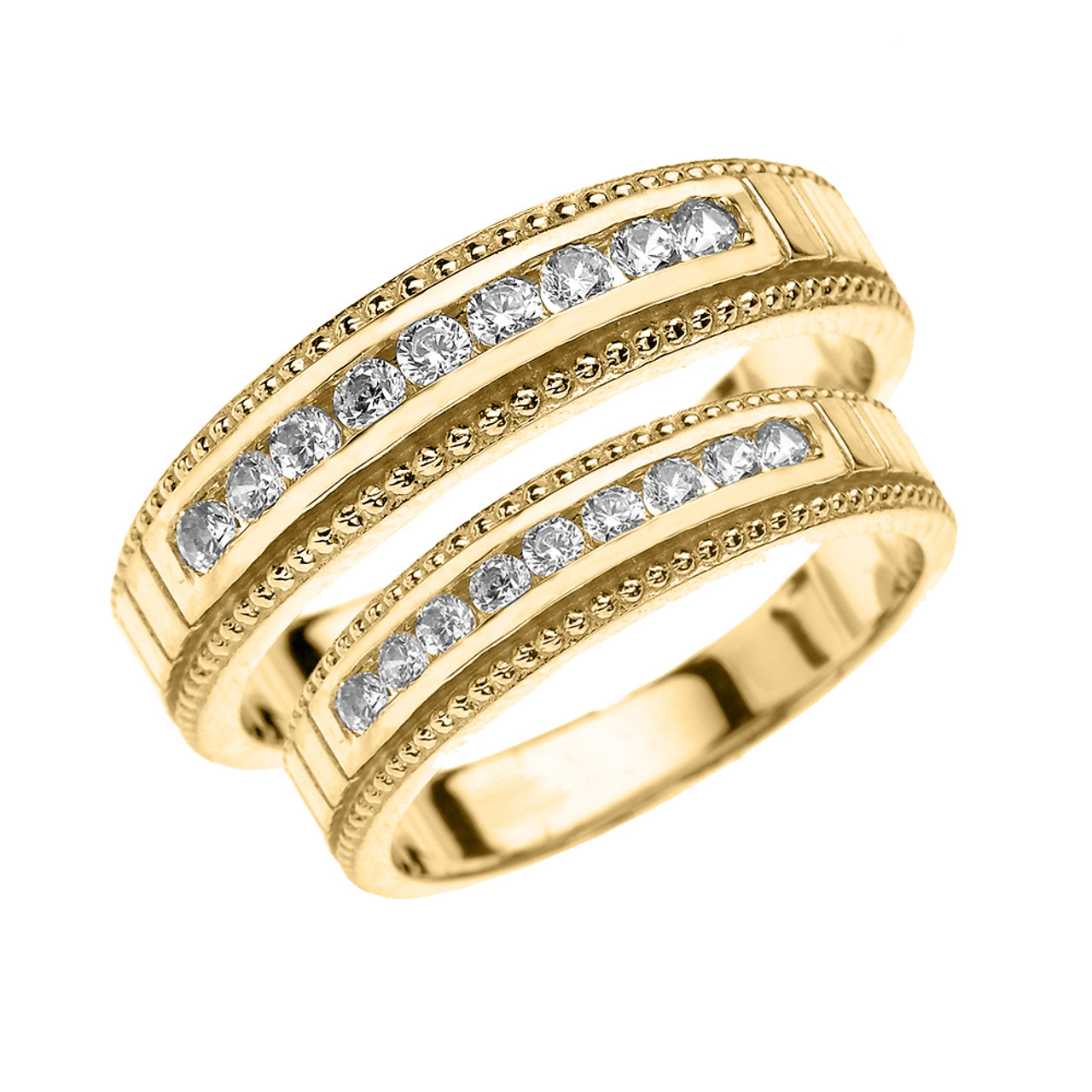 yellow gold diamond bands for her