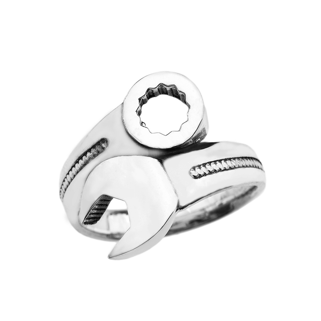 Mechanic Wrench Sterling Silver Ring