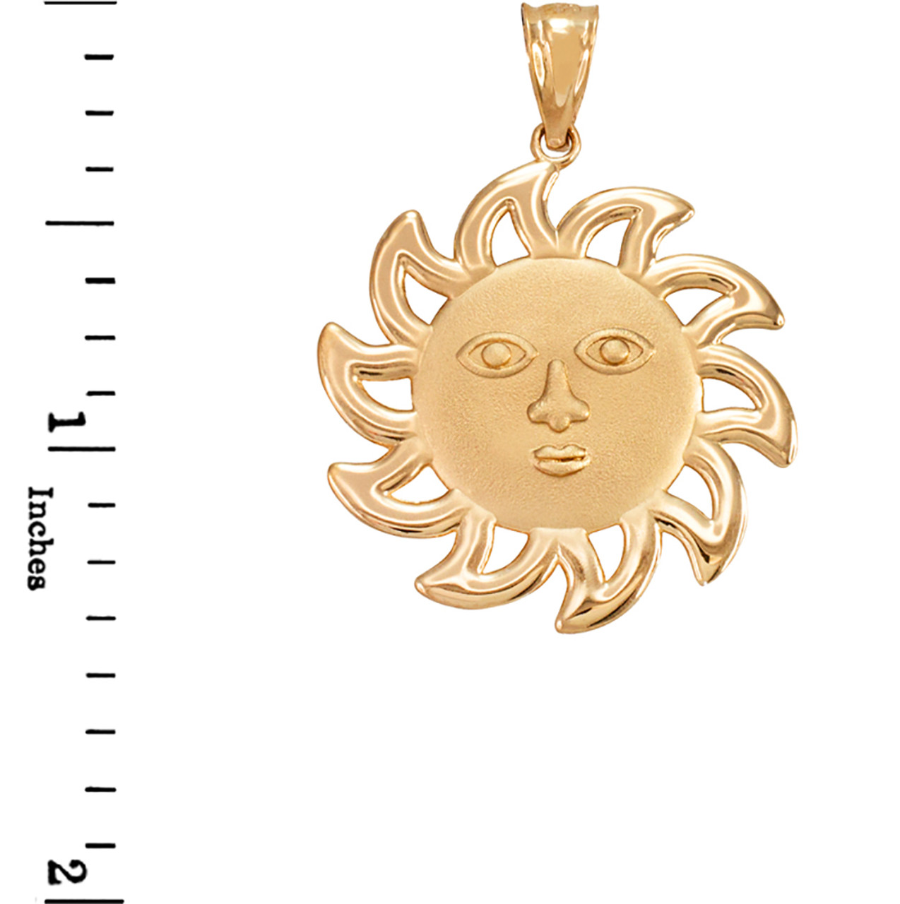 Gold Smiling Sun Pendant Necklace | Factory Direct Jewelry