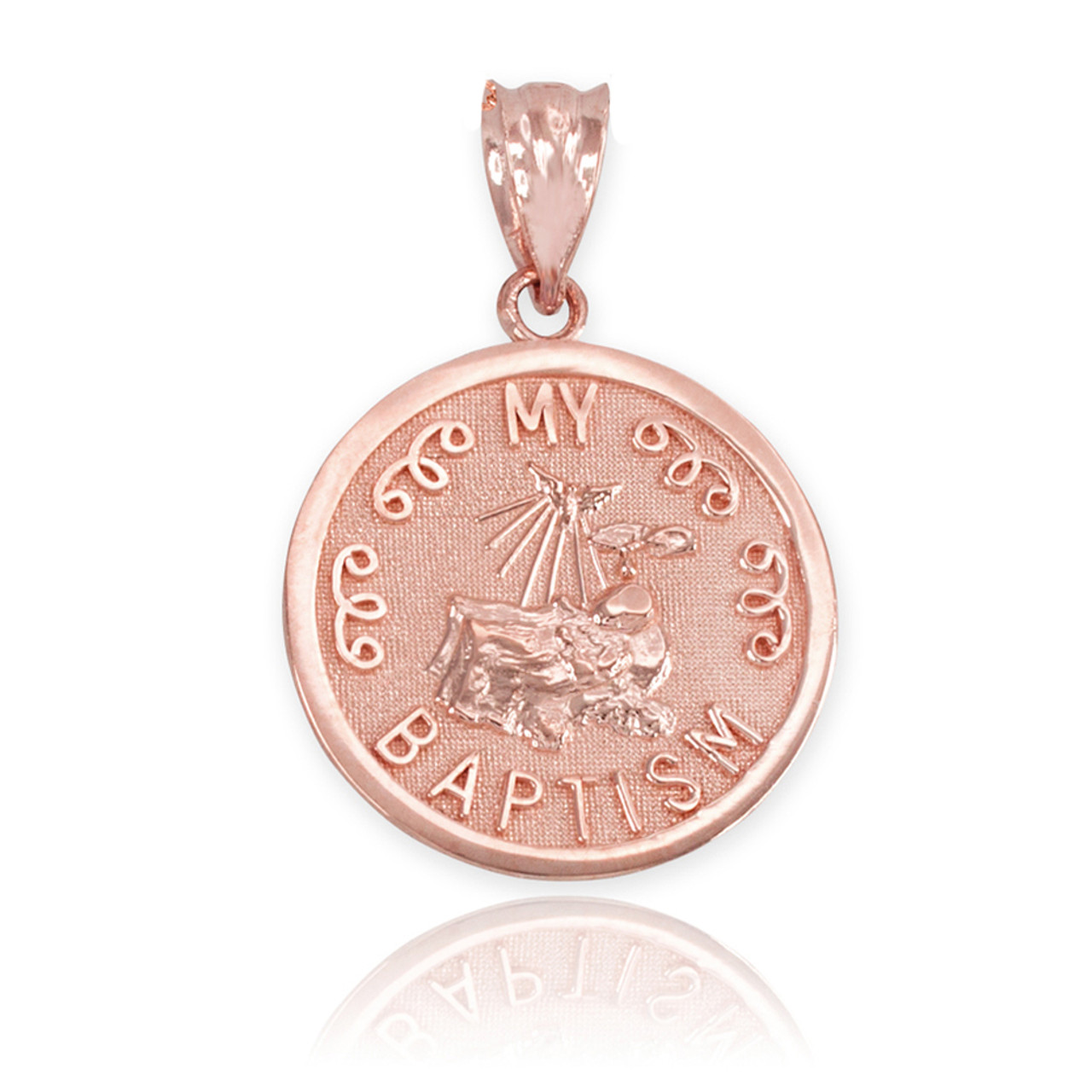 Rose Gold My Baptism Pendant Necklace