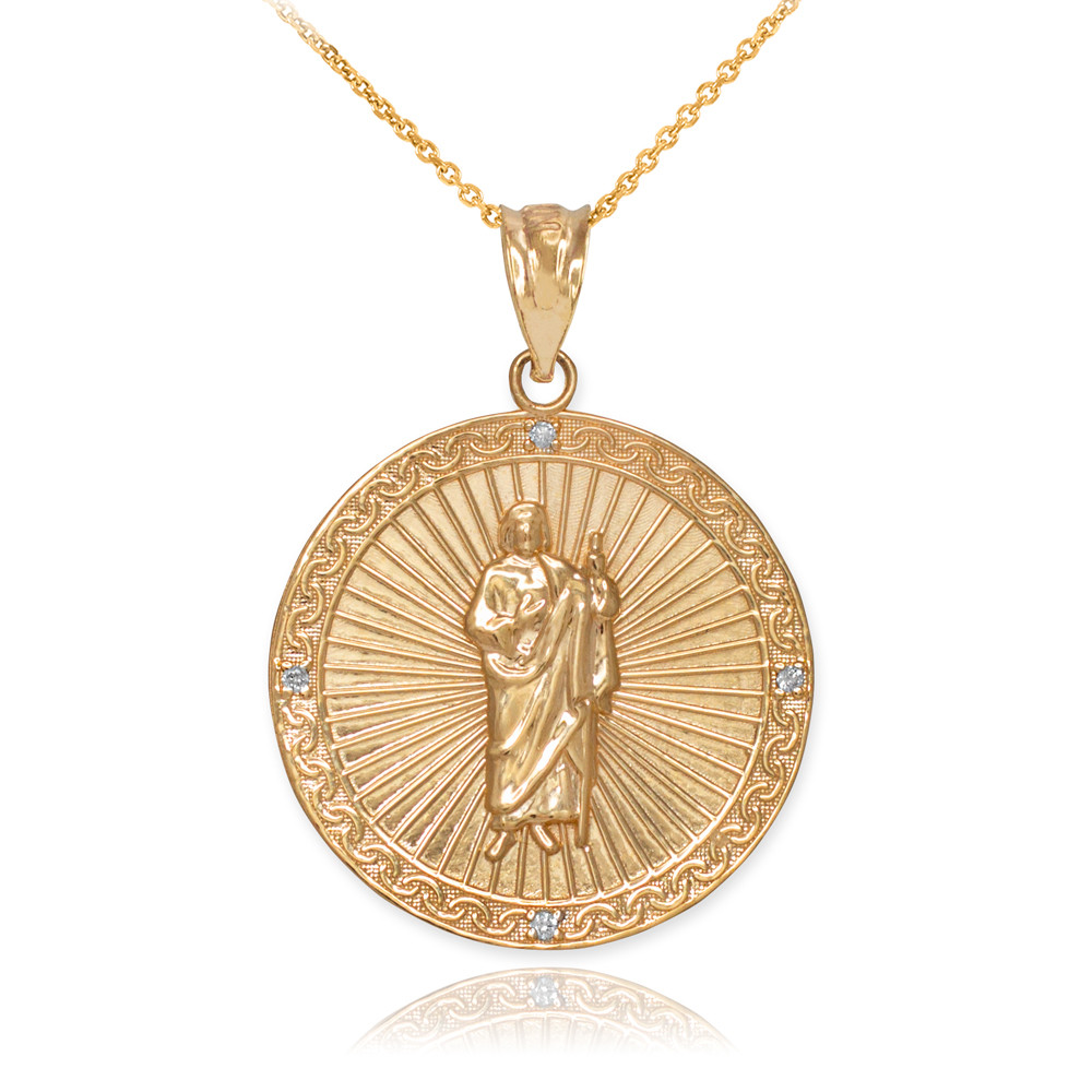 Yellow Gold St Jude Diamond Disc 