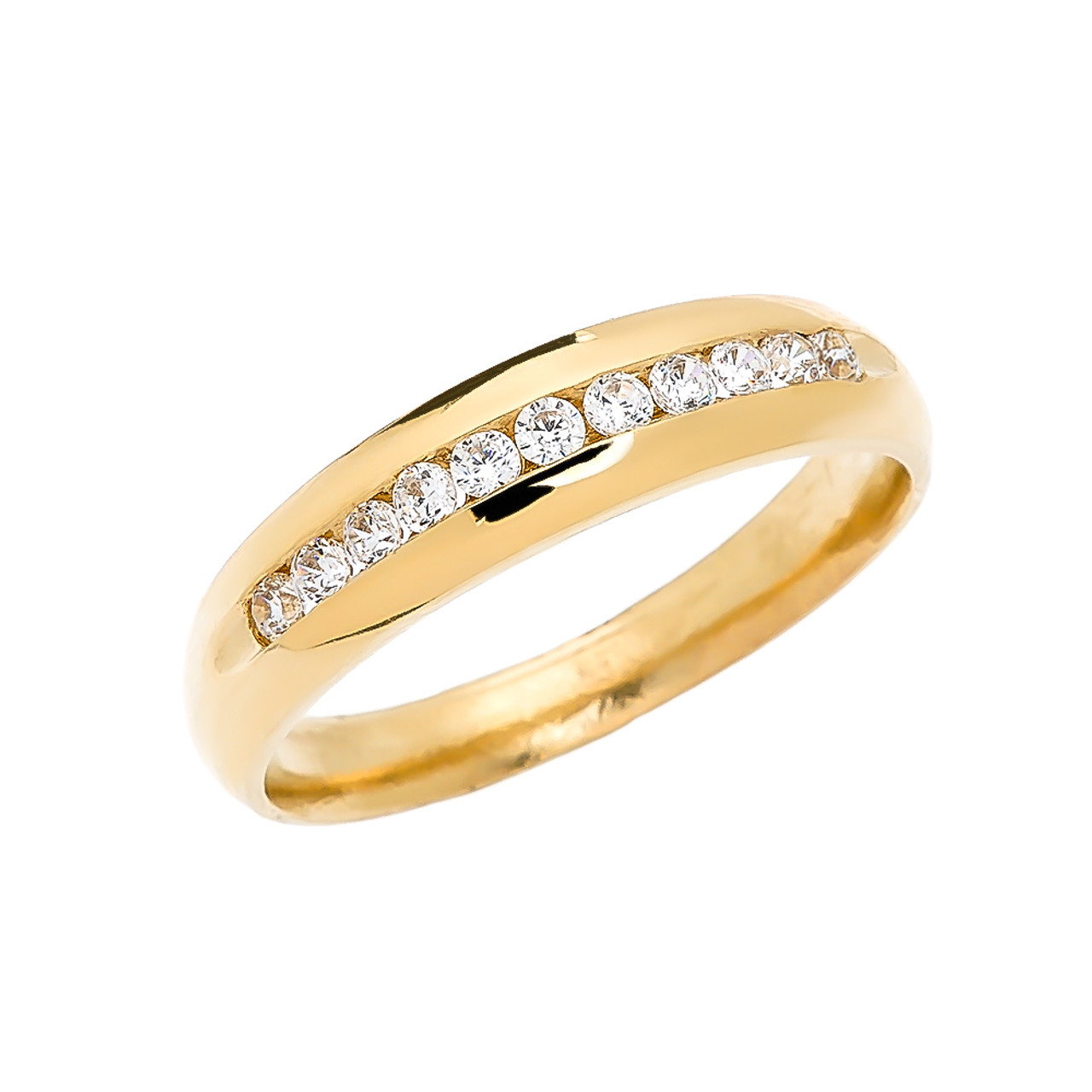 Yellow Gold and Cognac Diamond Man's Wedding Ring - DiamondNet