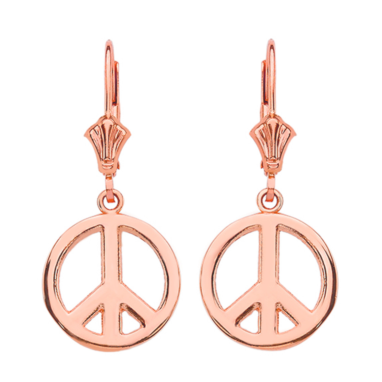 14K Rose Gold Peace Sign