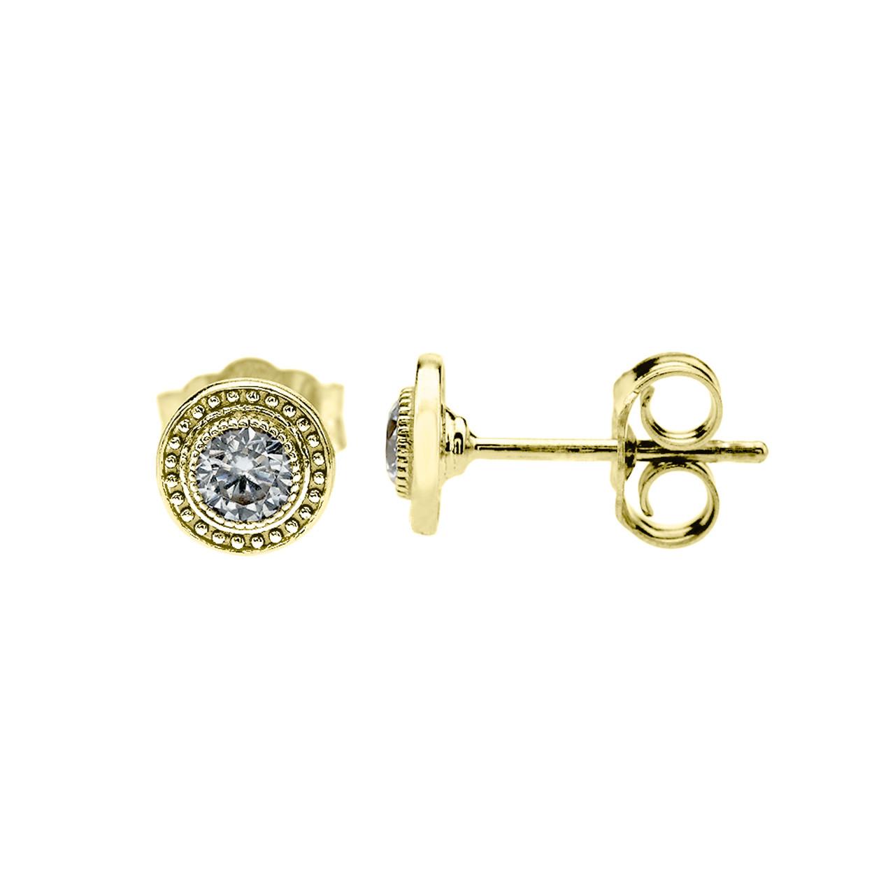 Square 16 Cubic Zirconia Earrings 14K Gold Filled Silver Hip Hop Studs – JB  Jewelry BLVD