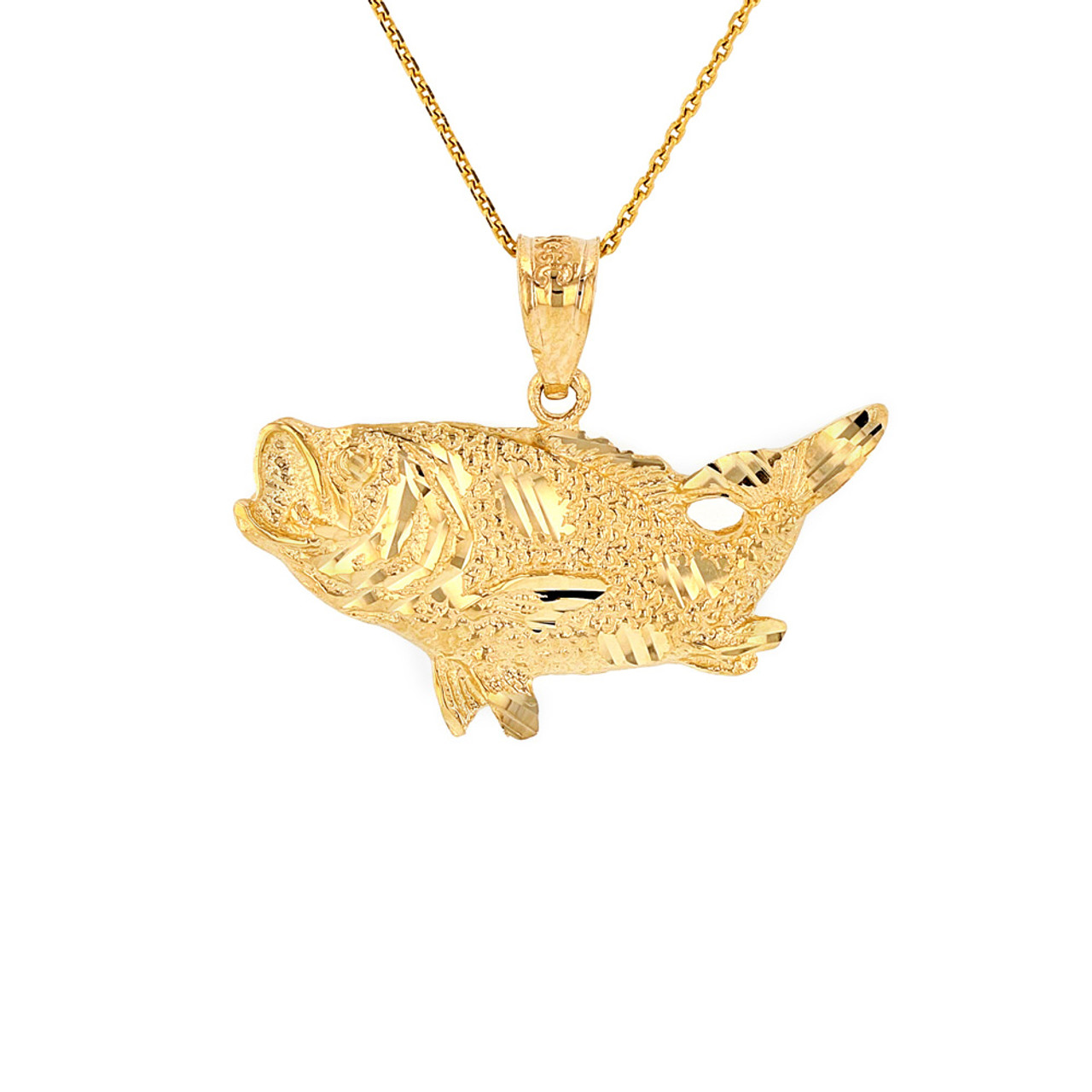 Simple Fish Pendant 14K Yellow Gold / 14K Yellow Gold / 16 Chain