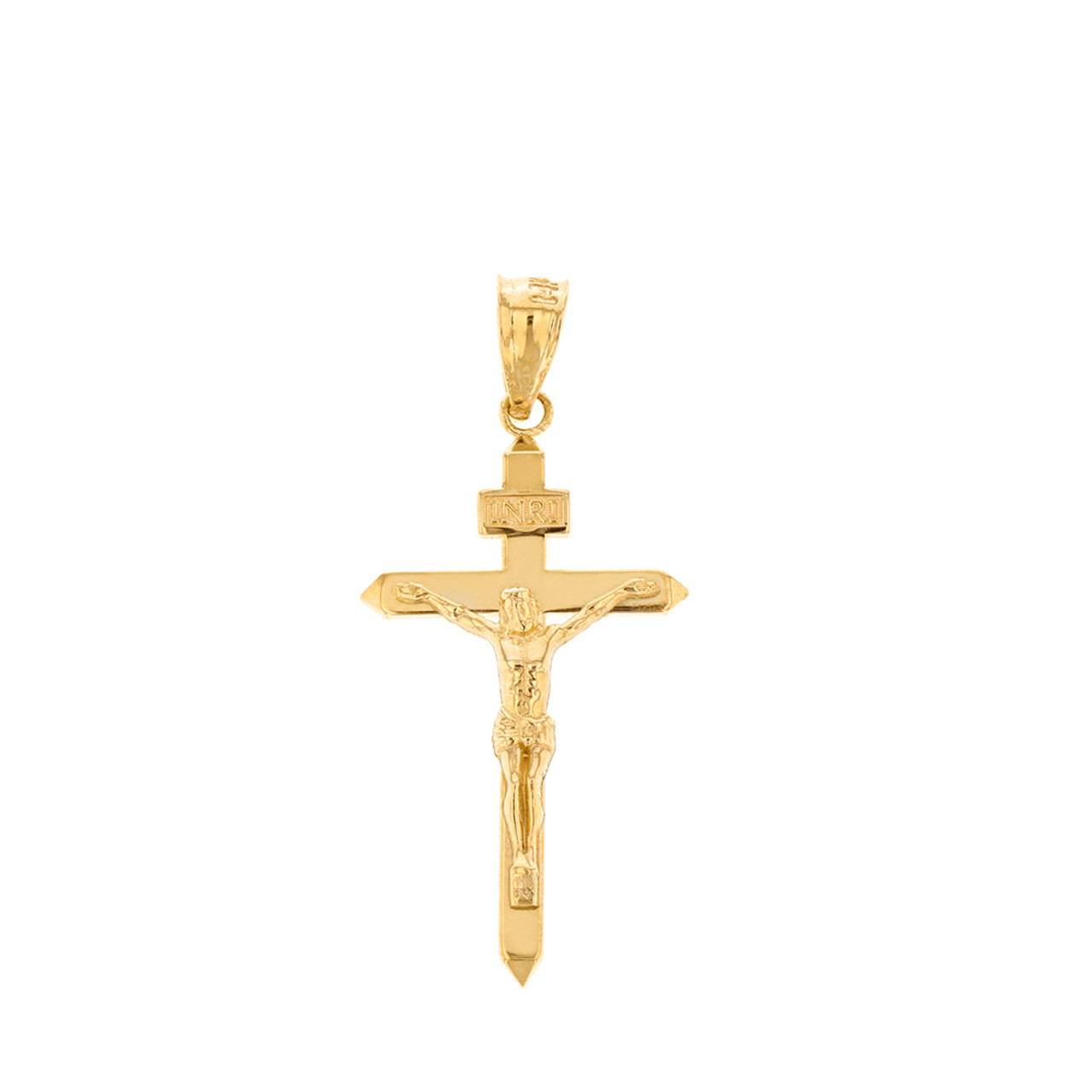 McVan Catholic Gold/Sterling Detailed Crucifix Cross Necklace