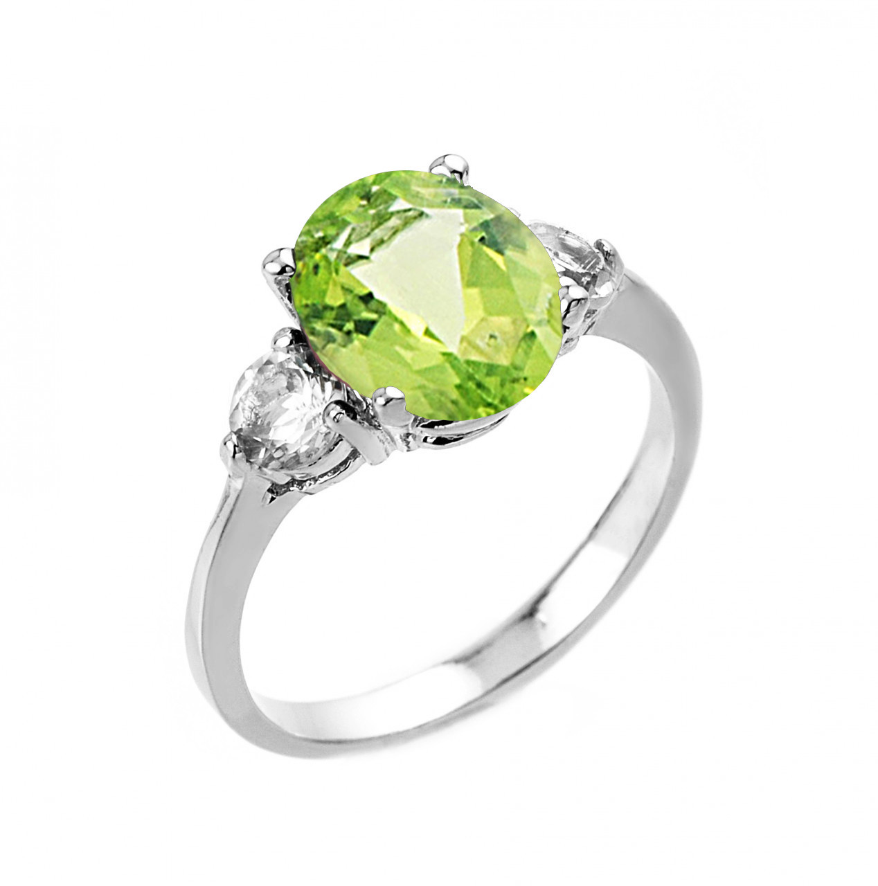 Genuine Peridot Ring in Sterling Silver, Natural Trillion Cut Peridot Stone  Ring, Stacking Rings, US 5-8 - Etsy