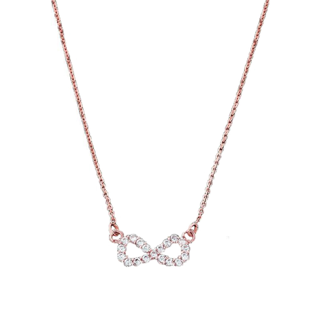 14K Dainty Rose Gold Infinity Necklace