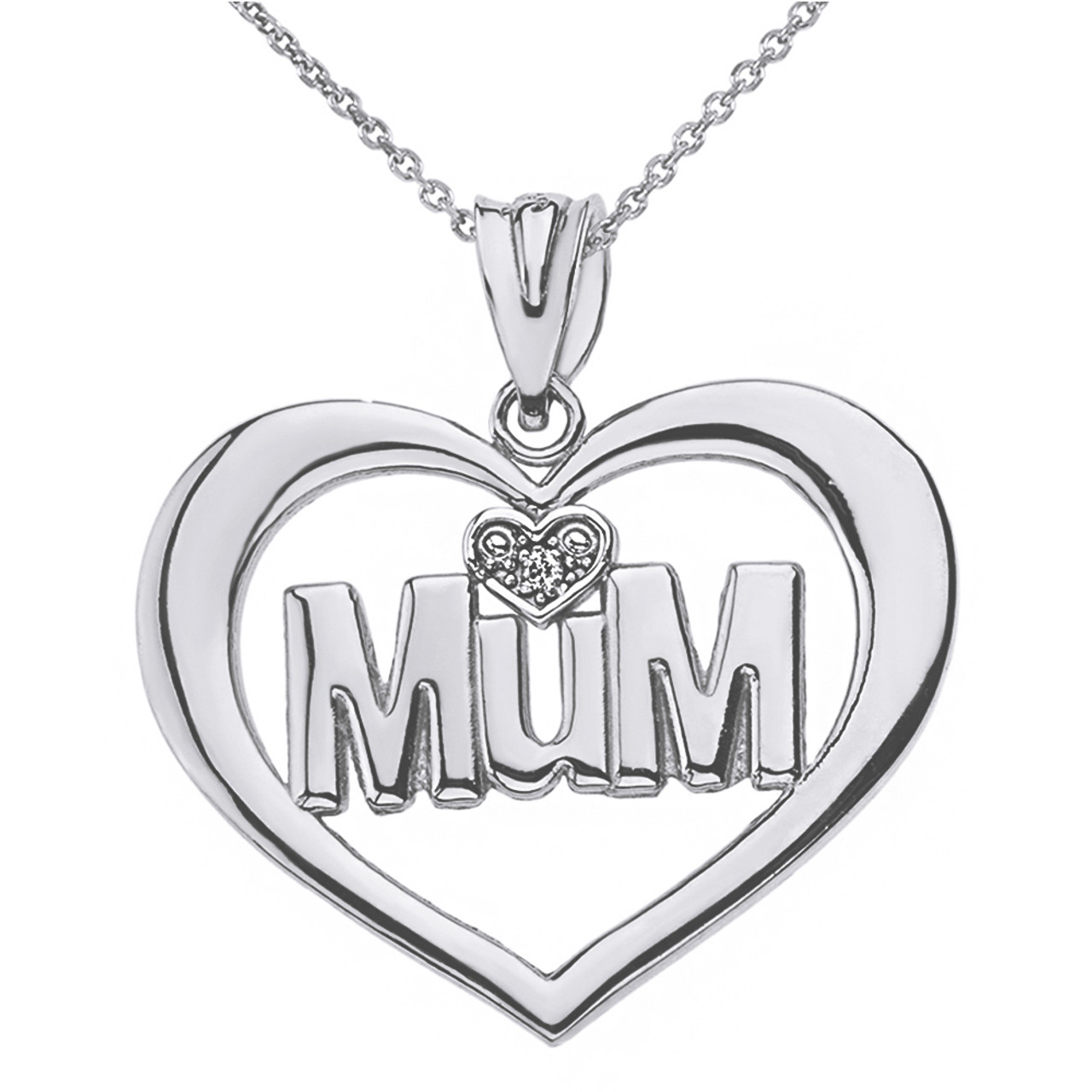 white gold mum necklace