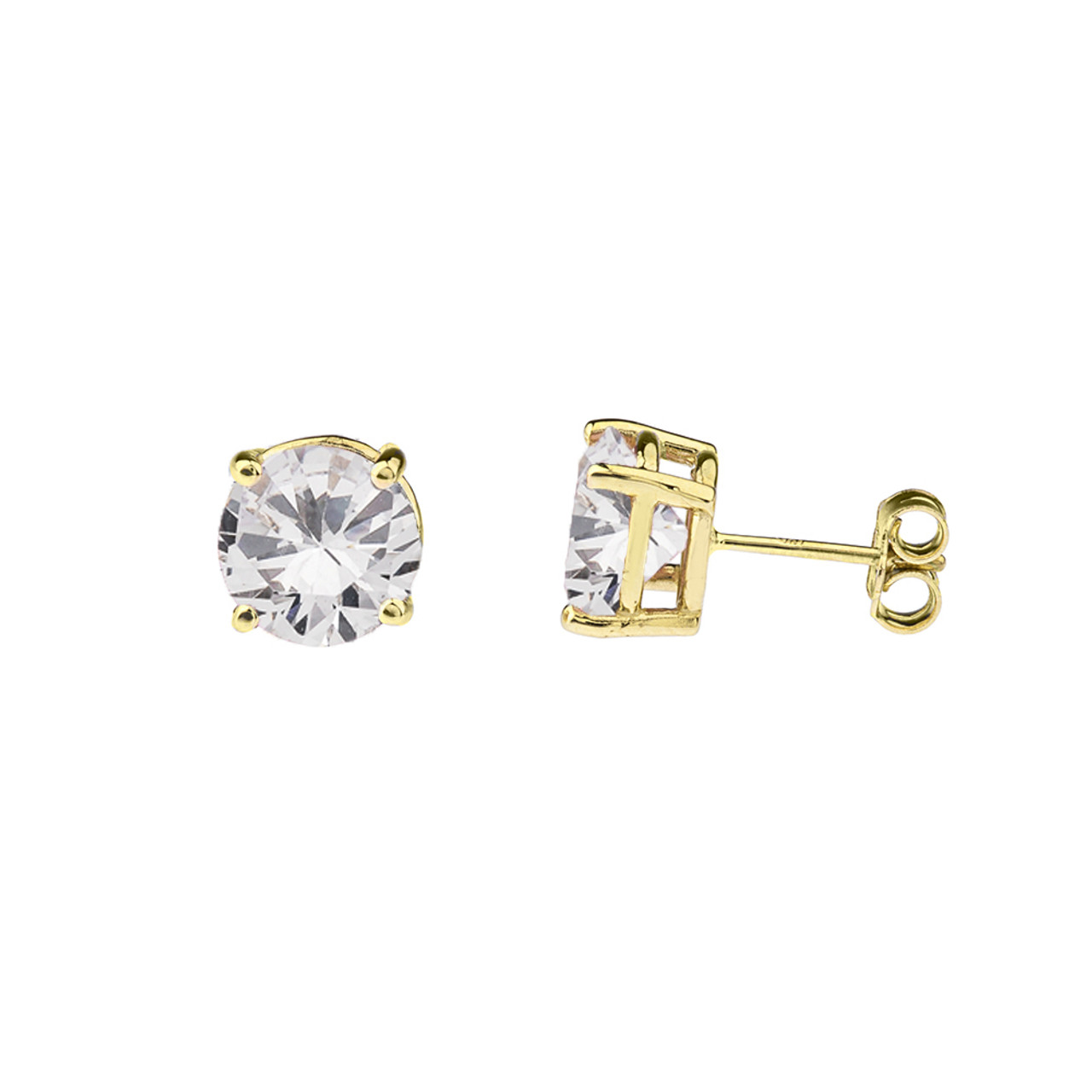 14kt Yellow Gold .47ct Cubic Zirconia Star Earrings