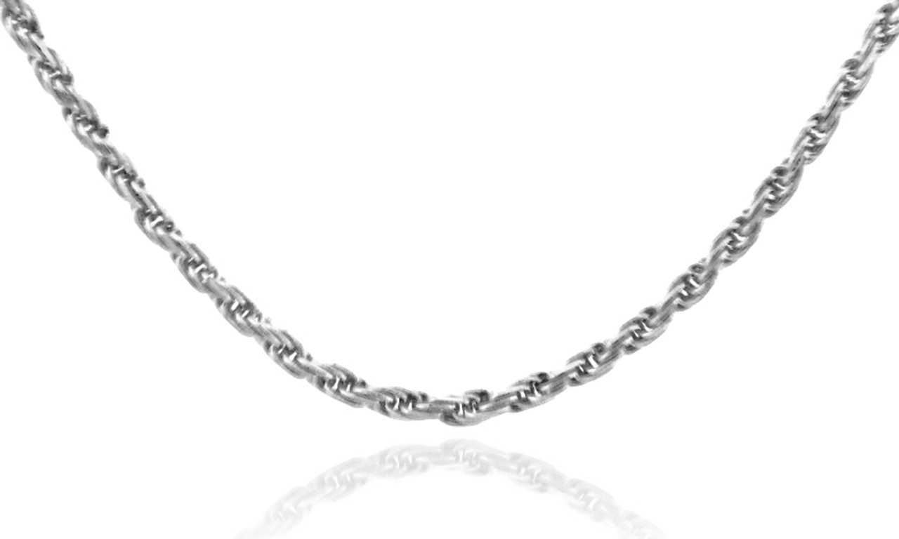 Gold Chains and Necklaces - Rope Solid Diamond Cut Gold Chain 1 mm