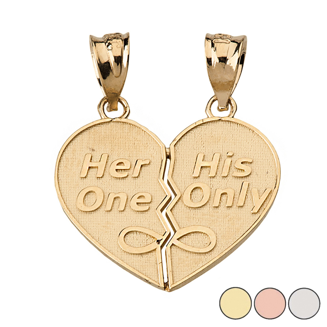 Piece Pendant Necklace in Solid Gold 