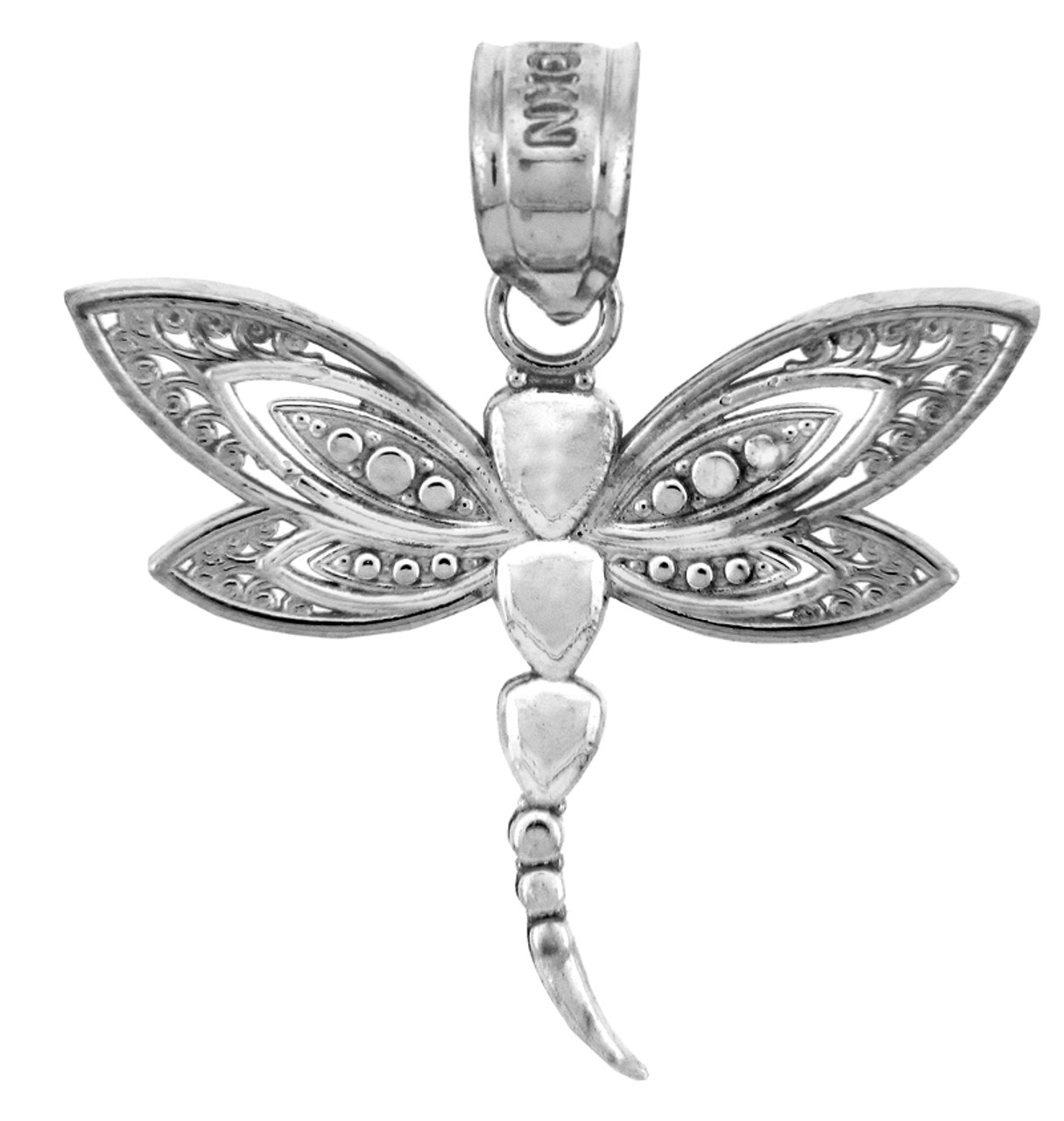 The White Gold Dragonfly Pendant