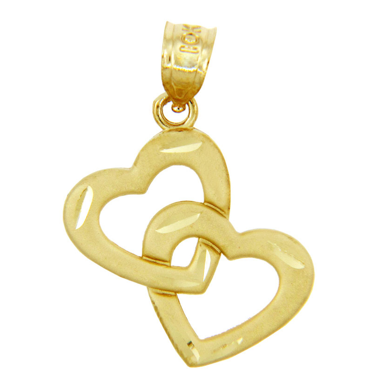 14K Yellow Gold Heart Key and Lock Charm Bracelet (7.50 inches)