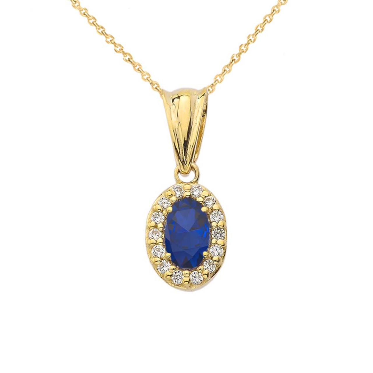 Gold sapphire diamond necklace Clearance