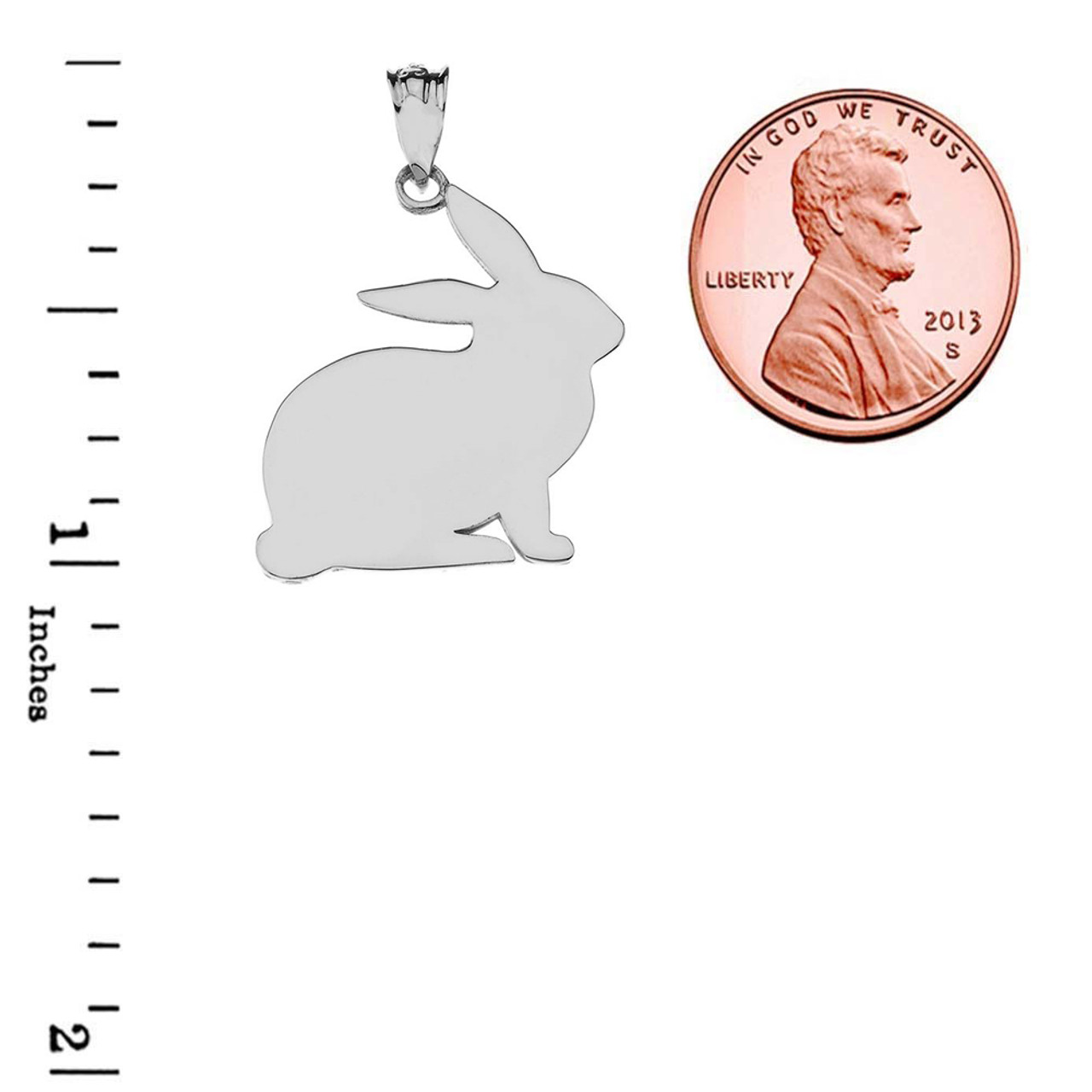 High Polished Bunny Pendant Necklace in Sterling Silver