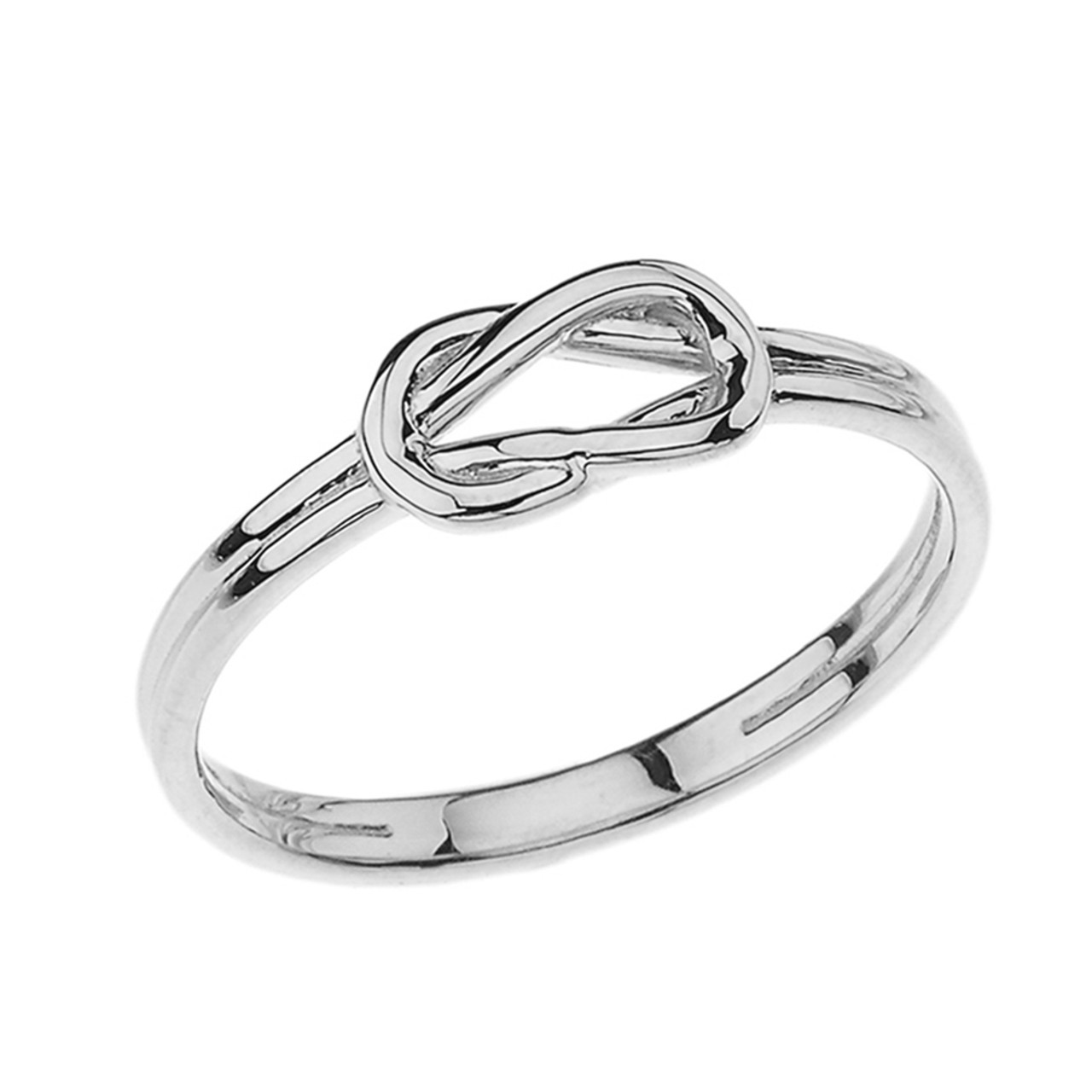 white gold love knot ring