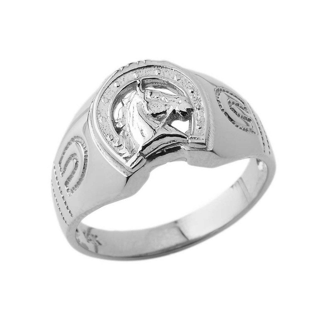 Lucky Horseshoe Statement Ring in Sterling Silver