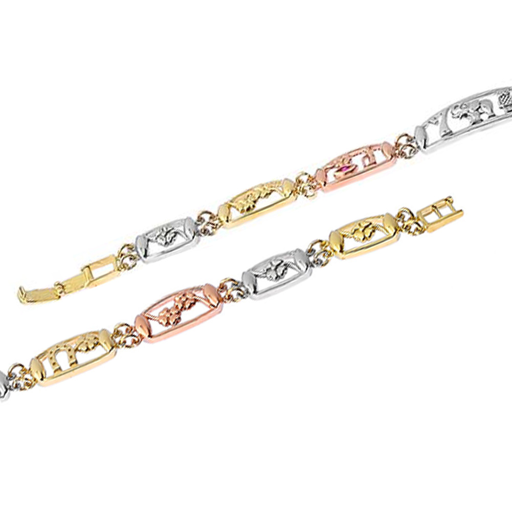 Tri Color Gold Good Luck Bracelet