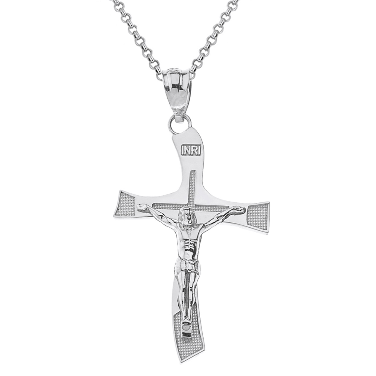 925 Sterling Silver Religious INRI Crucifix Charm Pendant 925 Sterling Silver Religious INRI Crucifix Charm Pendant