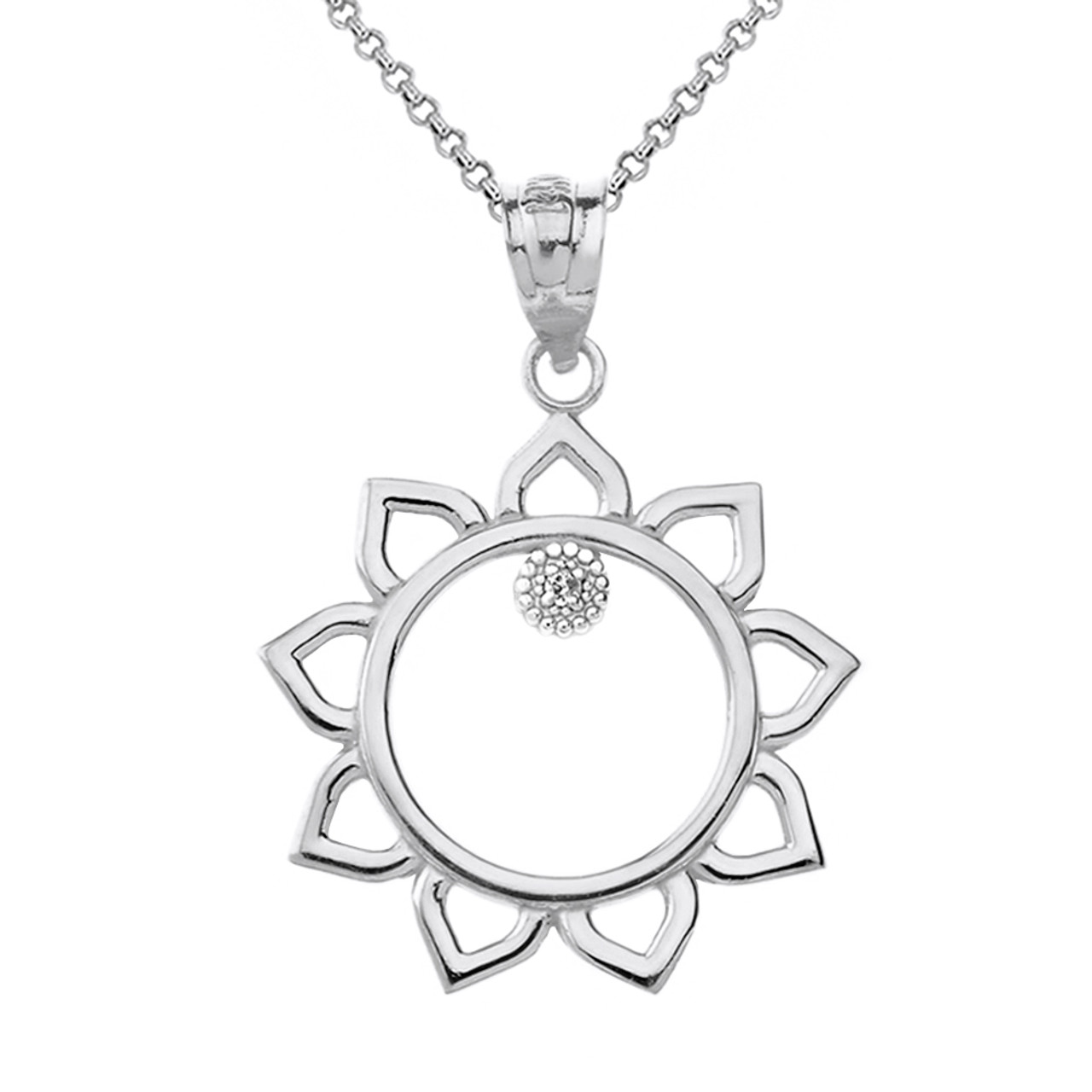 Sunflower Pendant Necklace For Women, Flower Charm Necklace | Benati