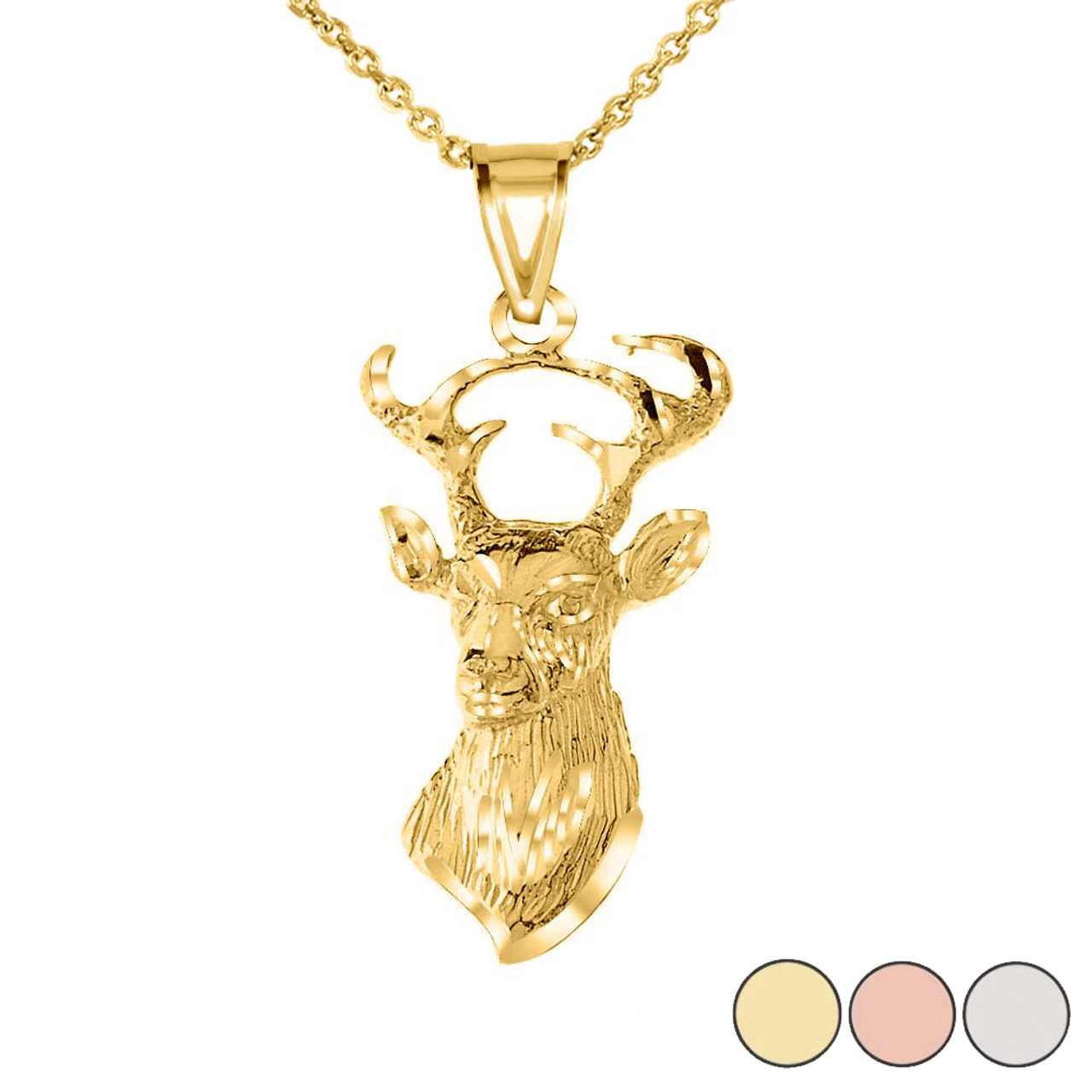 gold deer head pendant