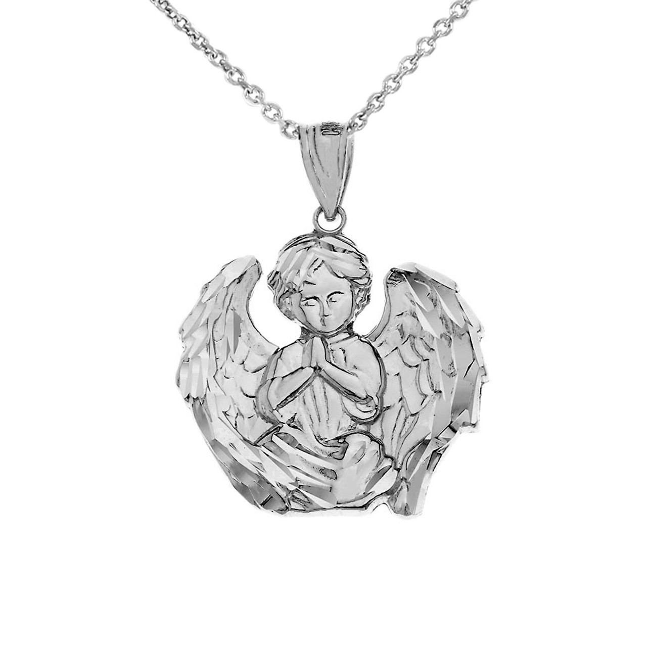 Guardian angel pendant silver Clearance